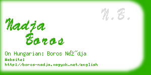 nadja boros business card